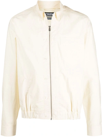 Jacquemus Embroidered Logo Signature Chest Pocket Blouson In Neutrals