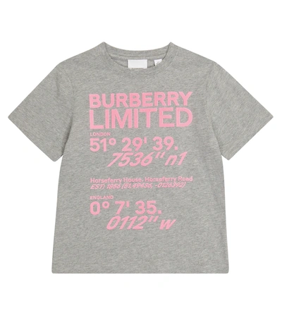 Burberry Kids Cotton Coordinates Print T-shirt (3-14 Years) In Grey