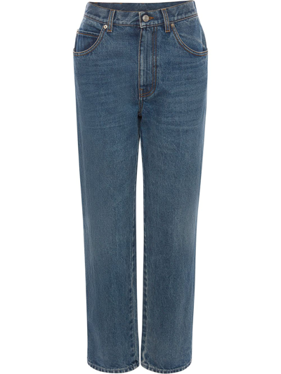 Alexander Mcqueen High-waisted Straight-leg Jeans In Blue