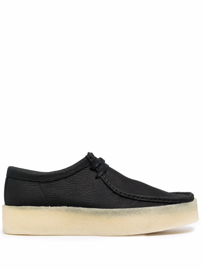 Clarks Wallabee Cup Leather Shoes In Black