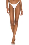 Vitamin A Luciana Striped Hipster Swim Bikini Bottoms In White Ecolux