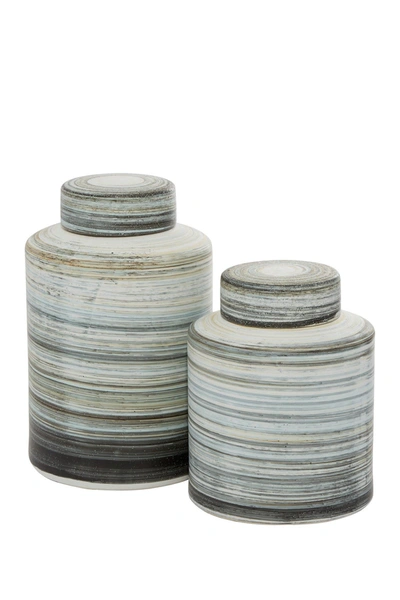 Willow Row Grey Ceramic Farmhouse Decorative Jars