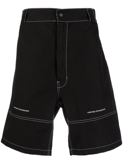 United Standard Shorts Plain With Contrasting Stitching In Nero
