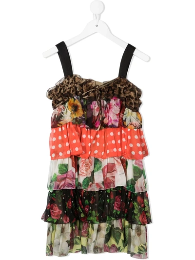 Dolce & Gabbana Kids' Multi-print Ruffled Dress