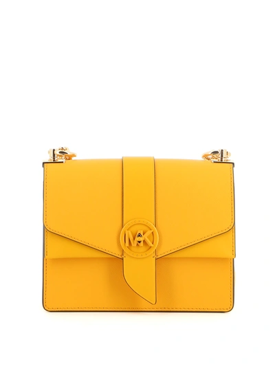 Michael Kors Greenwich - Small Saffiano Leather Crossbody Bag In Yellow