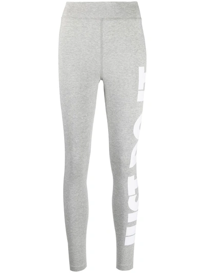 Nike Logo High Waist Leggings In Grey