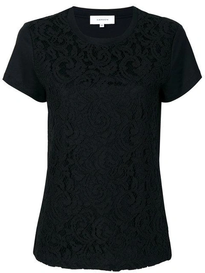 Carven Lace Overlay T-shirt In Black