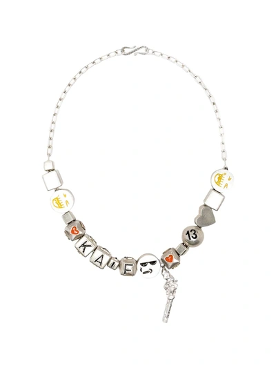 Natasha Zinko Letters Silver Necklace