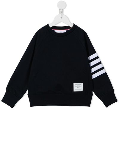 Thom Browne Loopback Jersey 4-bar Sweatshirt In Blue