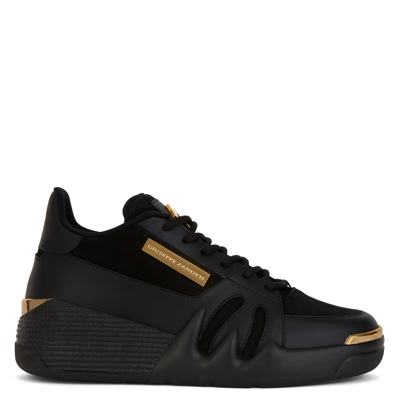Giuseppe Zanotti Tonal Panelled Perforated Sneakers In Black