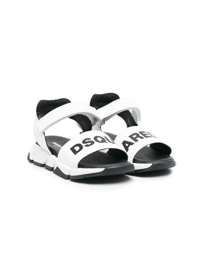 Dsquared2 Teen Logo-print Sandals In White