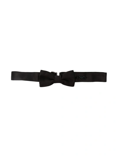 Emporio Armani Kids' Silk Bow Tie In Black