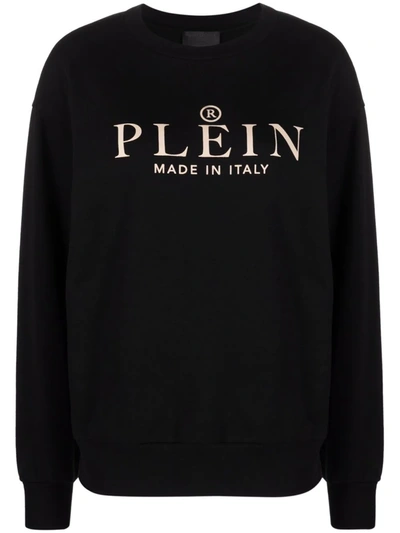 Philipp Plein Iconic Plein Long-sleeve Sweatshirt In Black