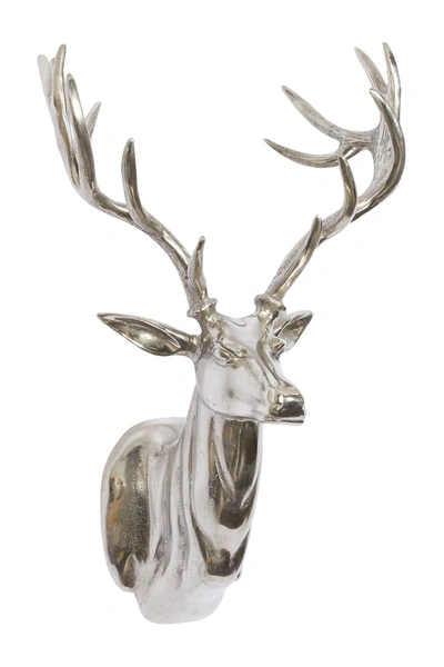 Willow Row Silver Aluminum Eclectic Deer Wall Decor