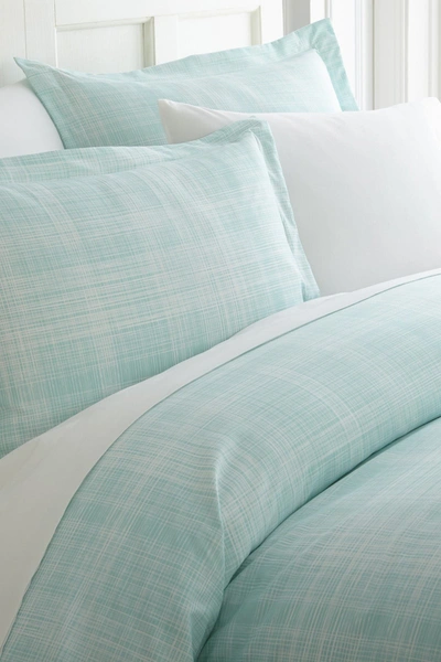 Ienjoy Home Home Spun Premium Ultra Soft Thatch Pattern 3-piece Duvet Cover King Set In Aqua