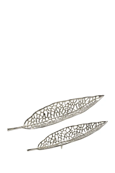 Willow Row Silver Leaf Trays, 2-piece Set