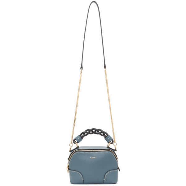 Chloé Mini Daria Chain Crossbody Bag In 40z Mirage Blue | ModeSens