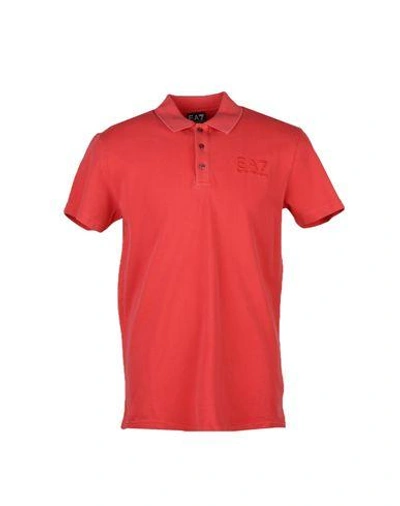 Ea7 Polo Shirt In Red