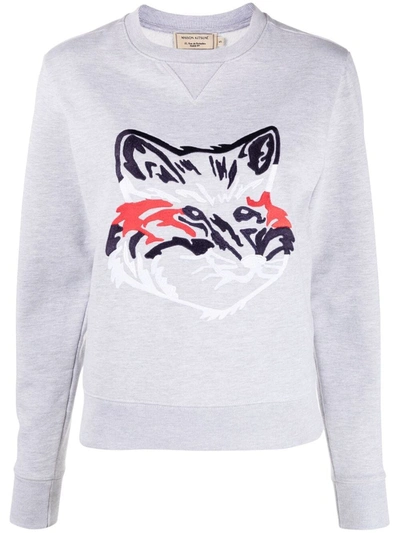 Maison Kitsuné Big Fox Embroidery Sweatshirt In Grey
