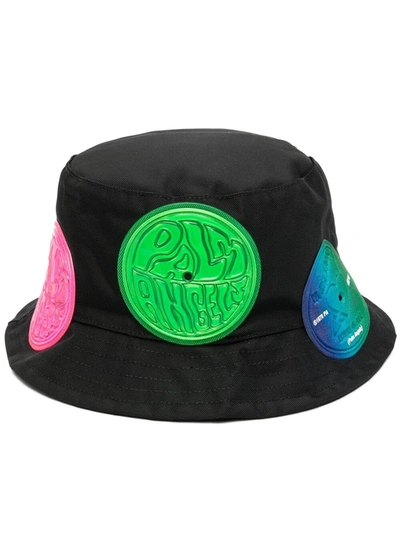 Palm Angels Patch-embellished Bucket Hat In Black