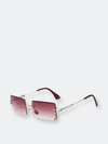 Fifth & Ninth Miami 58mm Rectangle Sunglasses In Purple
