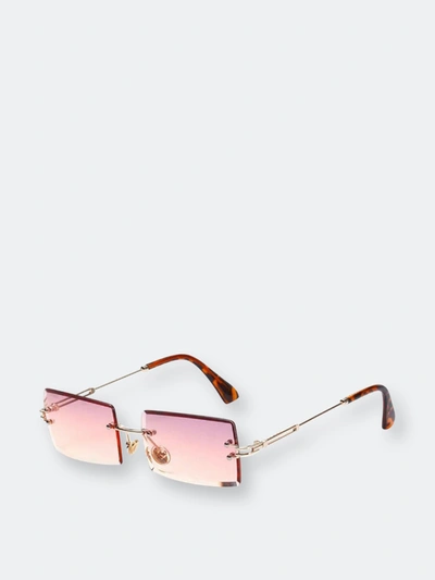 Fifth & Ninth Miami 58mm Rectangle Sunglasses In Gold/ Pink