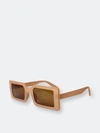 Fifth & Ninth Berlin 63mm Rectangle Sunglasses In Brown