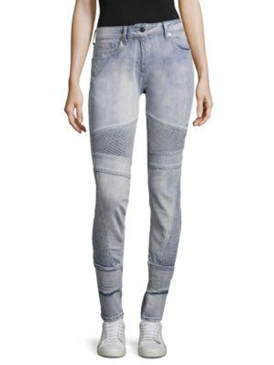 Sandro Paneled Skinny Jeans In Stone Wash