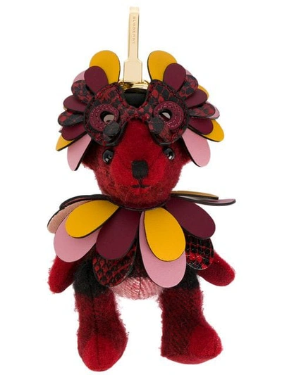 Burberry Thomas Owl Charm For Handbag, Red In Pink