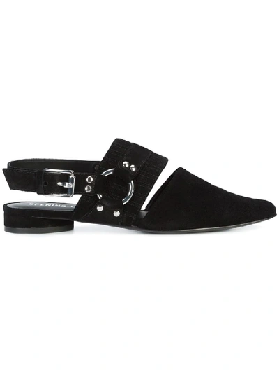 Opening Ceremony Woman Embellished Suede Point-toe Flats Black