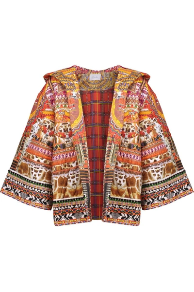 Camilla Quilted Printed Cotton Hooded Jacket