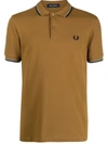 Fred Perry Twin Tipped Polo In Tan-brown In Beige