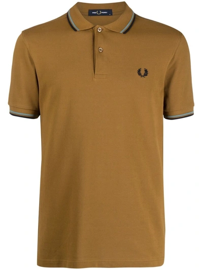 Fred Perry Twin Tipped Polo In Tan-brown In Beige