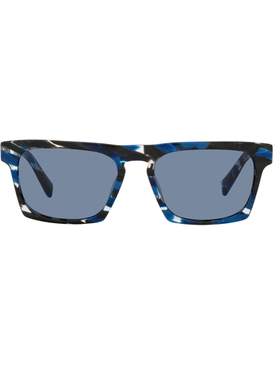 Alain Mikli N°861 Rectangular-frame Sunglasses In Havana Blue Black