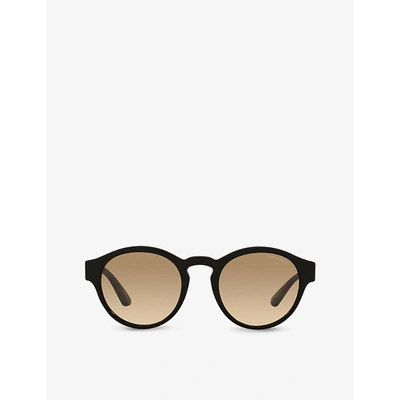 Giorgio Armani Ar8146 Trouserhos-frame Bio-acetate And Crystal Sunglasses In Clear Gradient Brown Photo