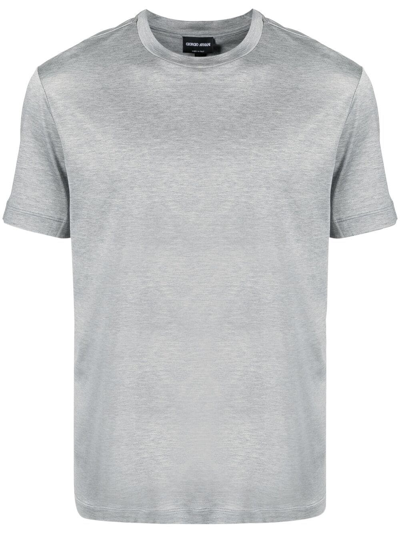 Giorgio Armani 真丝棉质t恤 In Grey