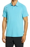 Rhone Delta Raglan Pique Polo In Scuba Blue