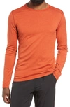 Icebreaker Oasis Long Sleeve Merino Wool Base Layer T-shirt In Roote