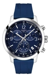 Tissot Prc 200 Chronograph Silicone Strap Watch, 43mm In Blue