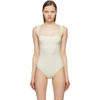Skims Ribbed Stretch Cotton Bodysuit In Bone