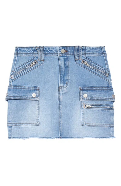 Tractr Kids' Denim Cargo Skirt In Indigo