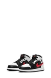 Nike Kids' 1 Mid Se Basketball Sneaker In Black/ Chile Red/ White