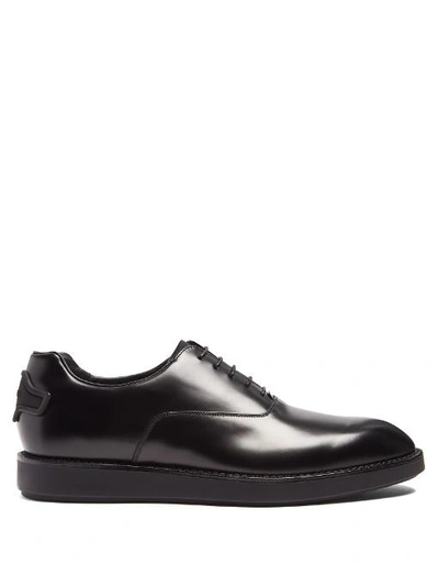 Prada Raised-sole Leather Oxford Shoes In F0002 Nero