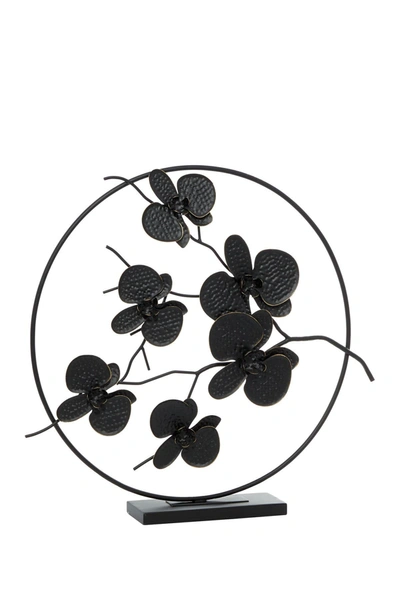 Willow Row Black Metal Contemporary Leaves Sculpture