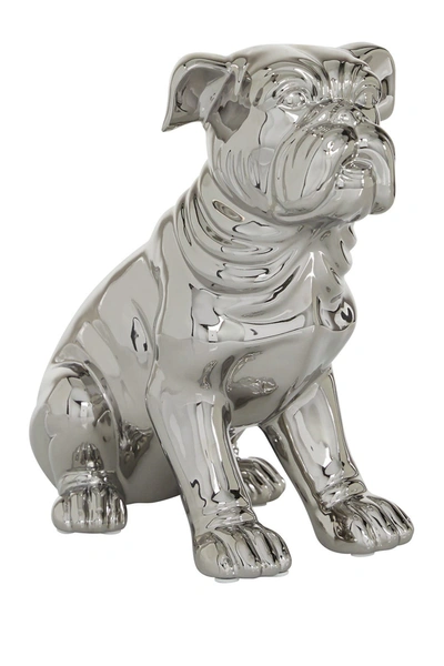 Willow Row Silver Ceramic Glam Dog Sculpture