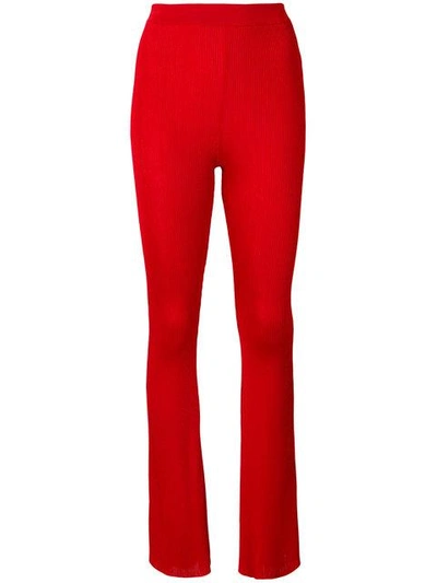 Givenchy Flared Ribbed Trousers In Red