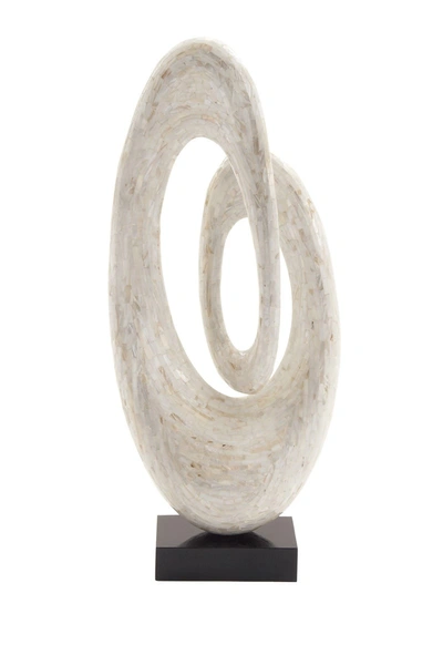 Willow Row White Polystone Abstract Sculpture