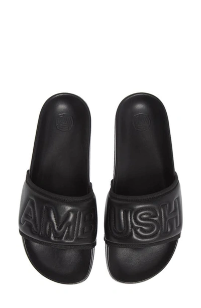 Ambush Padded Leather Slide Sandals In Black
