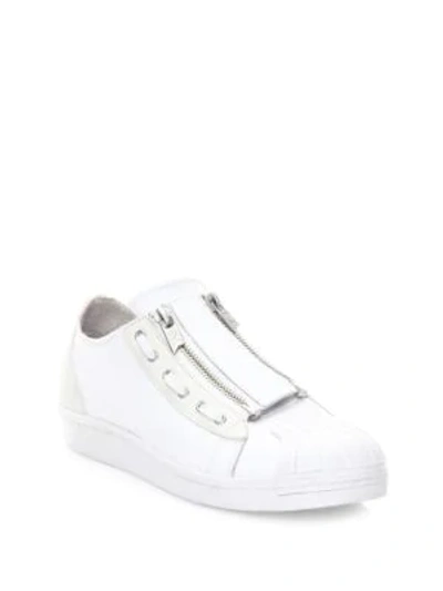 Y-3 Super Zip Leather Sneakers In White