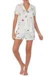 Kate Spade Celebration Short Jersey Pajama Set In White Floral